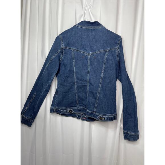 Wrangler Authentics denim jacket blue jean wome's medium dark wash western - Picture 4 of 14